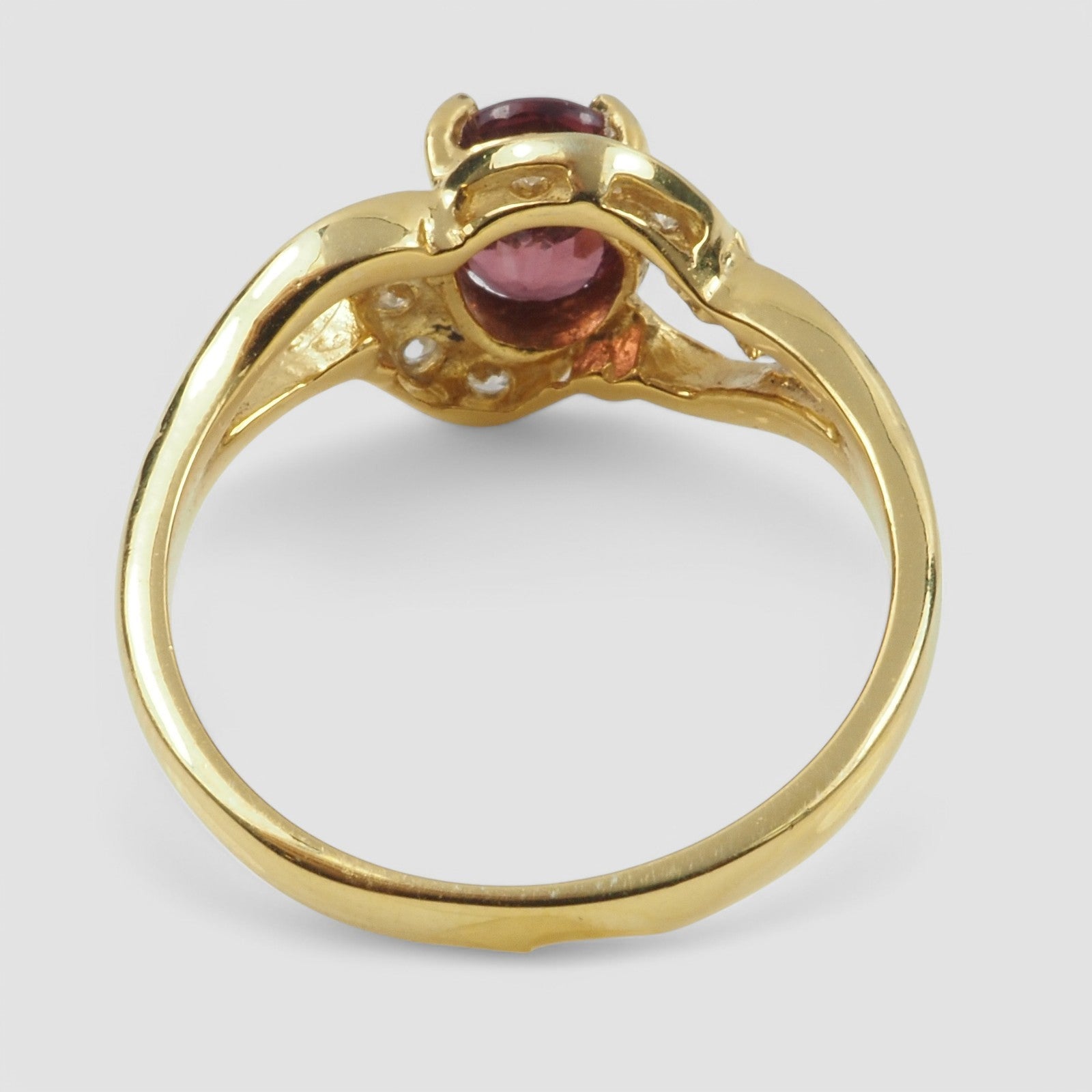 RED SPINEL 925 STERLING SILVER 24K GOLD PLATED FINE RING