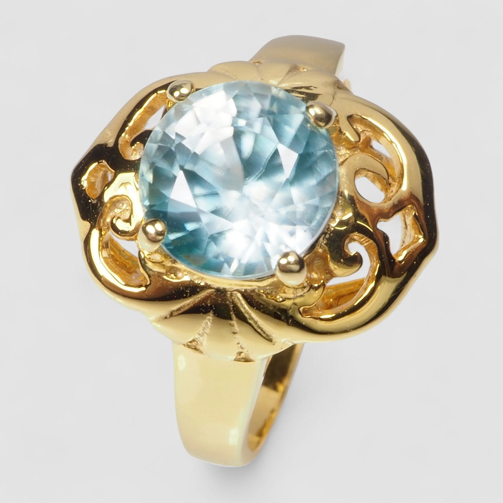 BLUE AQUAMARINE 925 STERLING SILVER HANDMADE JEWELRY FINE RING