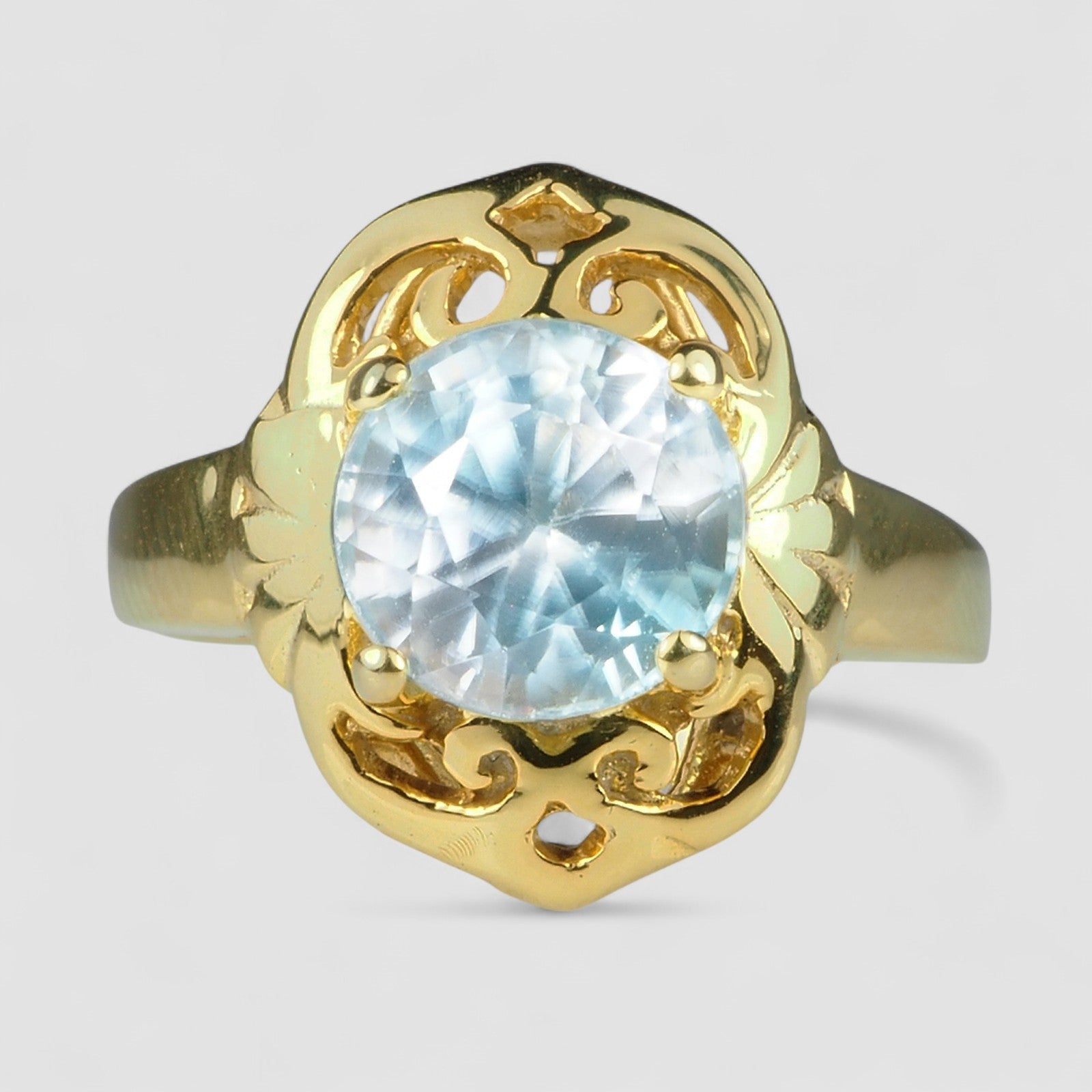 BLUE AQUAMARINE 925 STERLING SILVER HANDMADE JEWELRY FINE RING