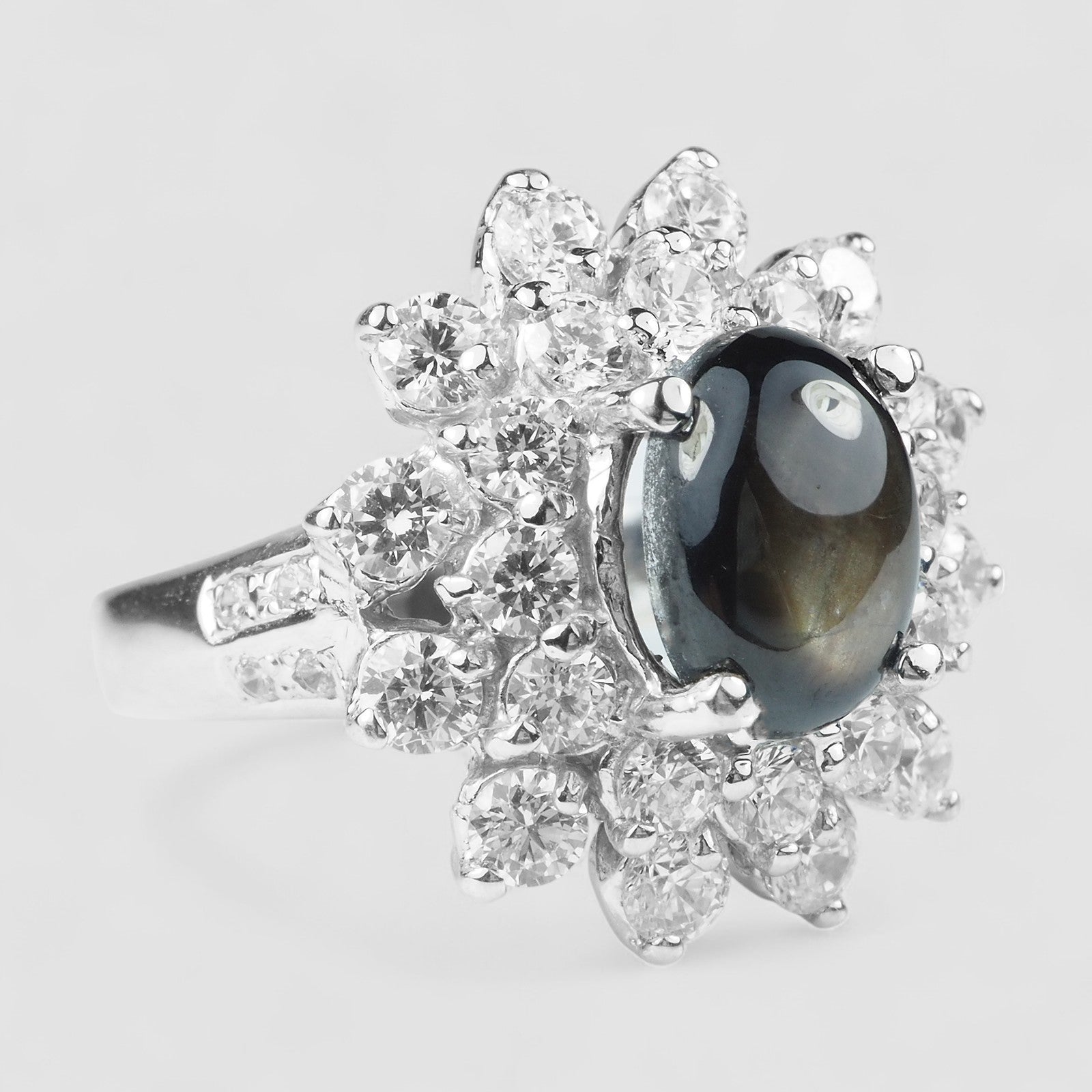 BLACK STAR SAPPHIRE 925 STERLING SILVER RING