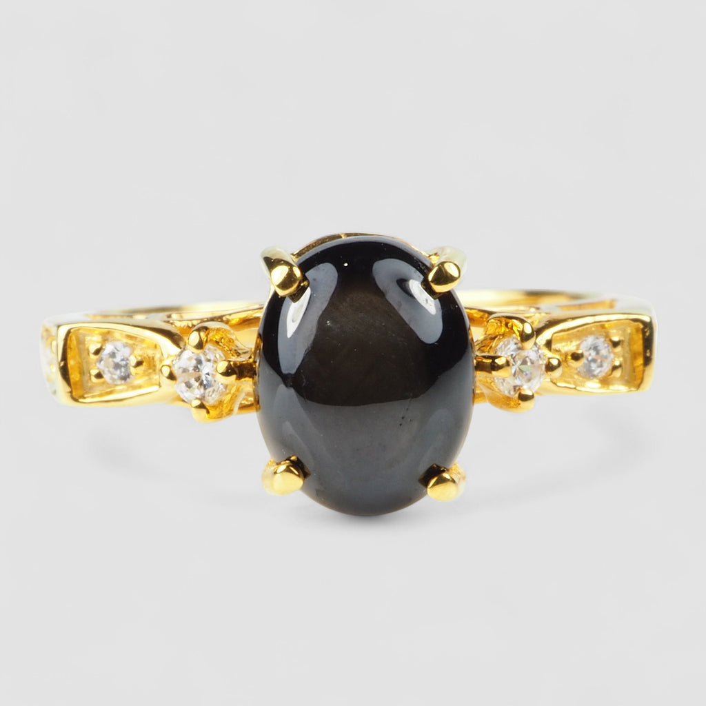 THAILAMD BLACK STAR 24K GOLD 925 STERLING SILVER RINGS