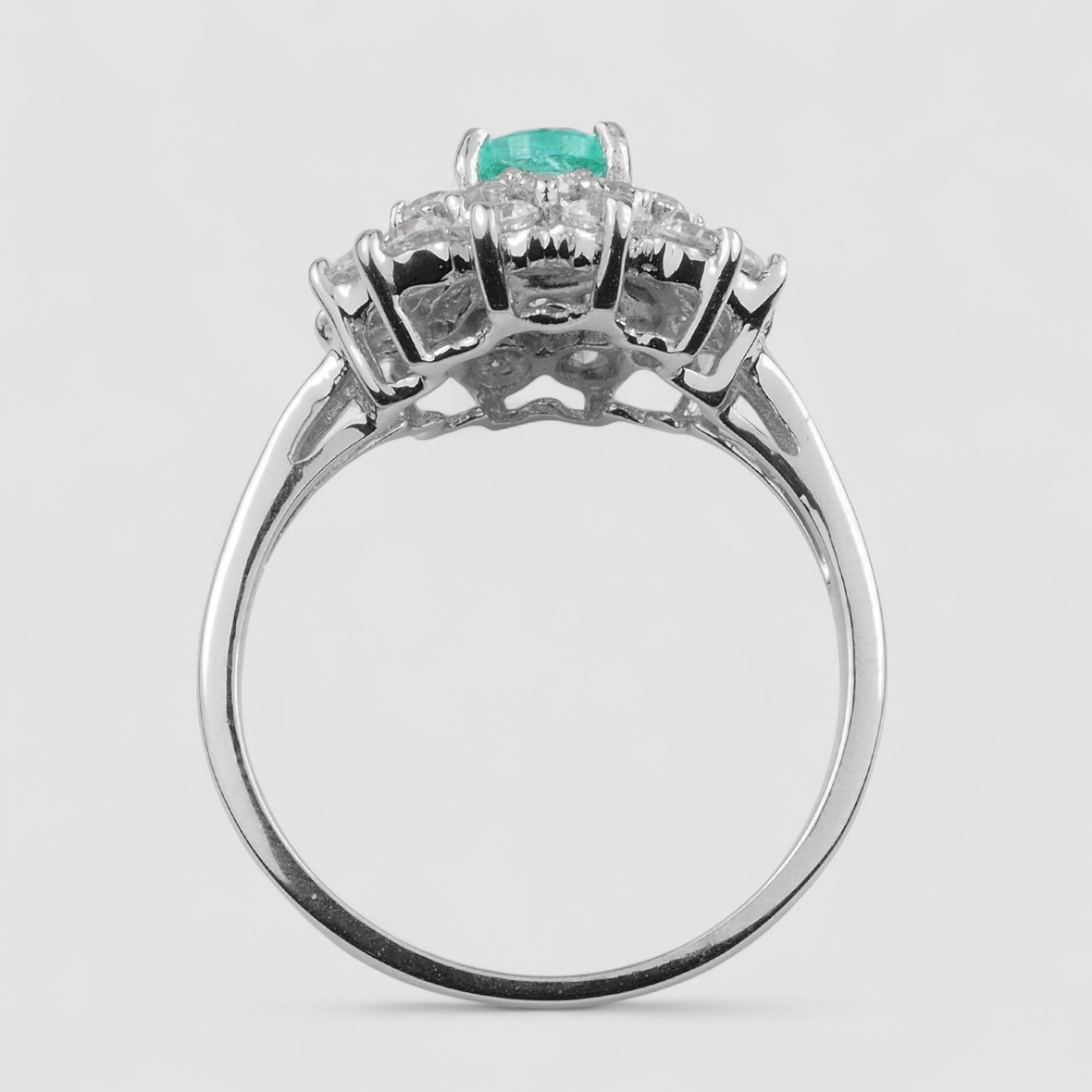 GREEN EMERALD 925 STERLING SILVER HANDMADE JEWELRY RING