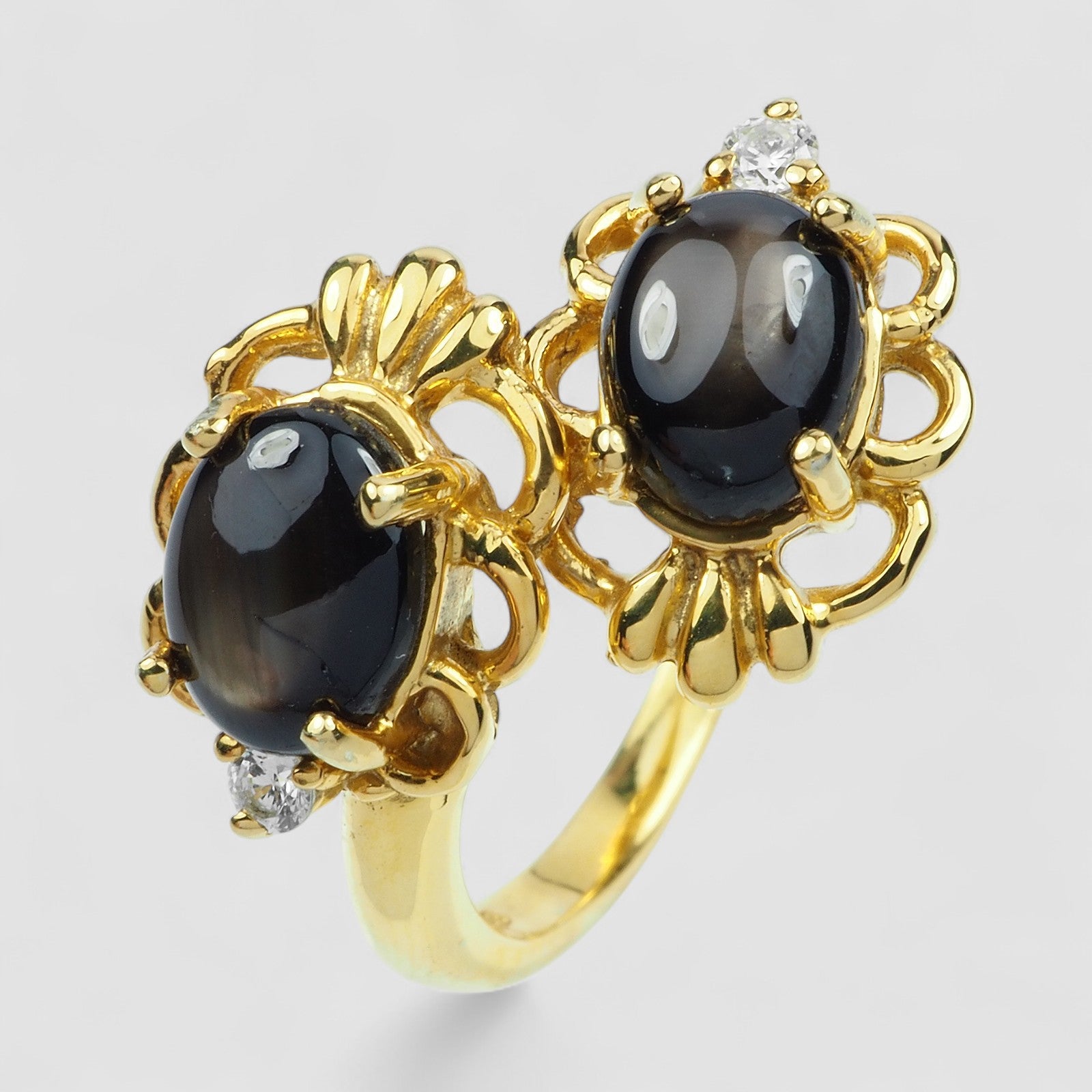 Black Star Sapphire 925 Sterling Silver Ring, Natural Gemstone, Free Resizing