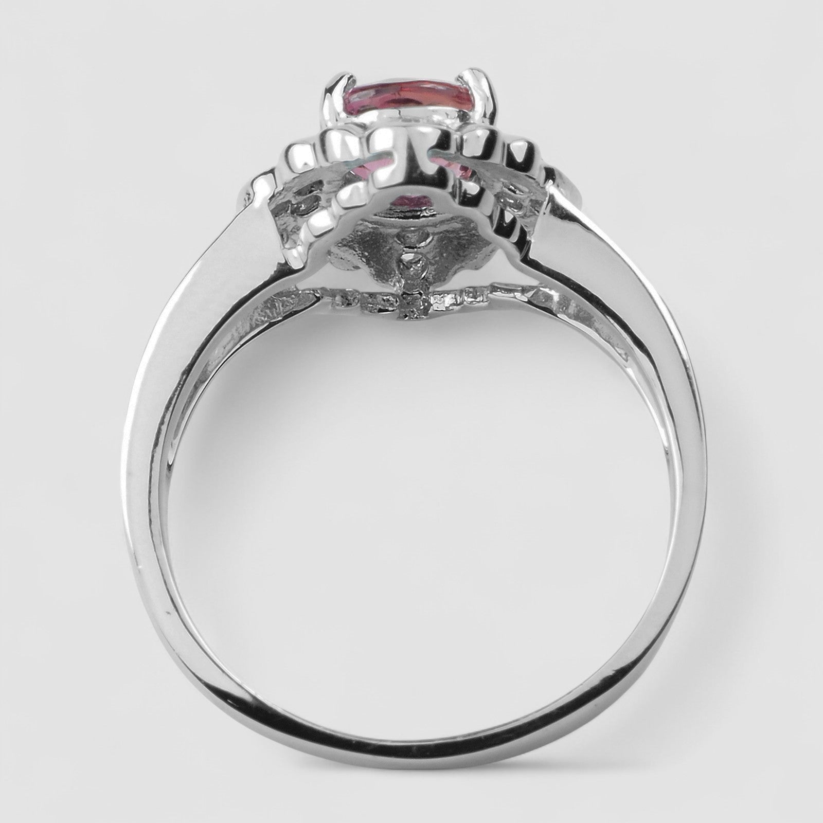 Hot Pink Tourmaline Ring for Her, 925 Sterling Silver, Genuine Gemstone, Free Resizing