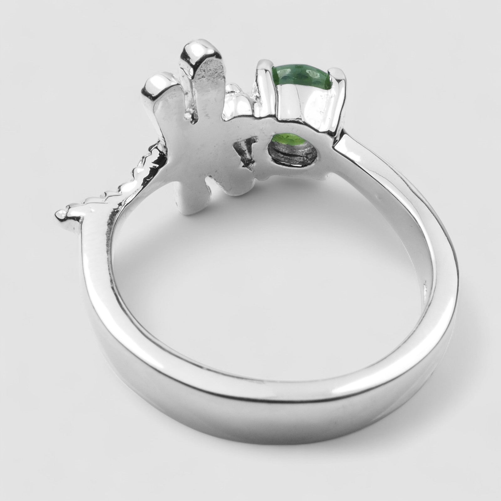 Dragonfly Green Tourmaline 925 Sterling Silver Ring