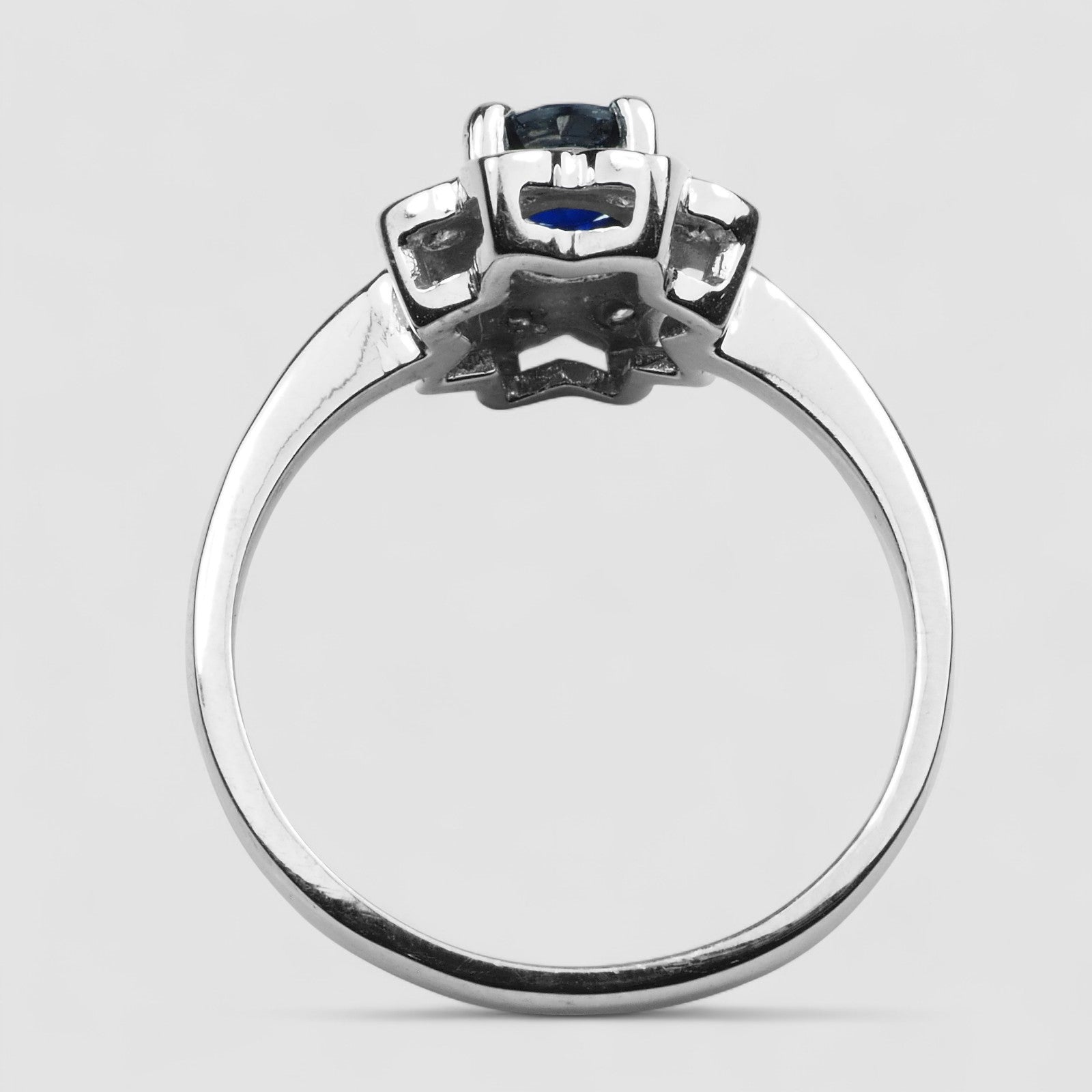 Vivid Blue Sapphire 925 Sterling Silver Ring, Simple Everyday Ring, Free Resizing