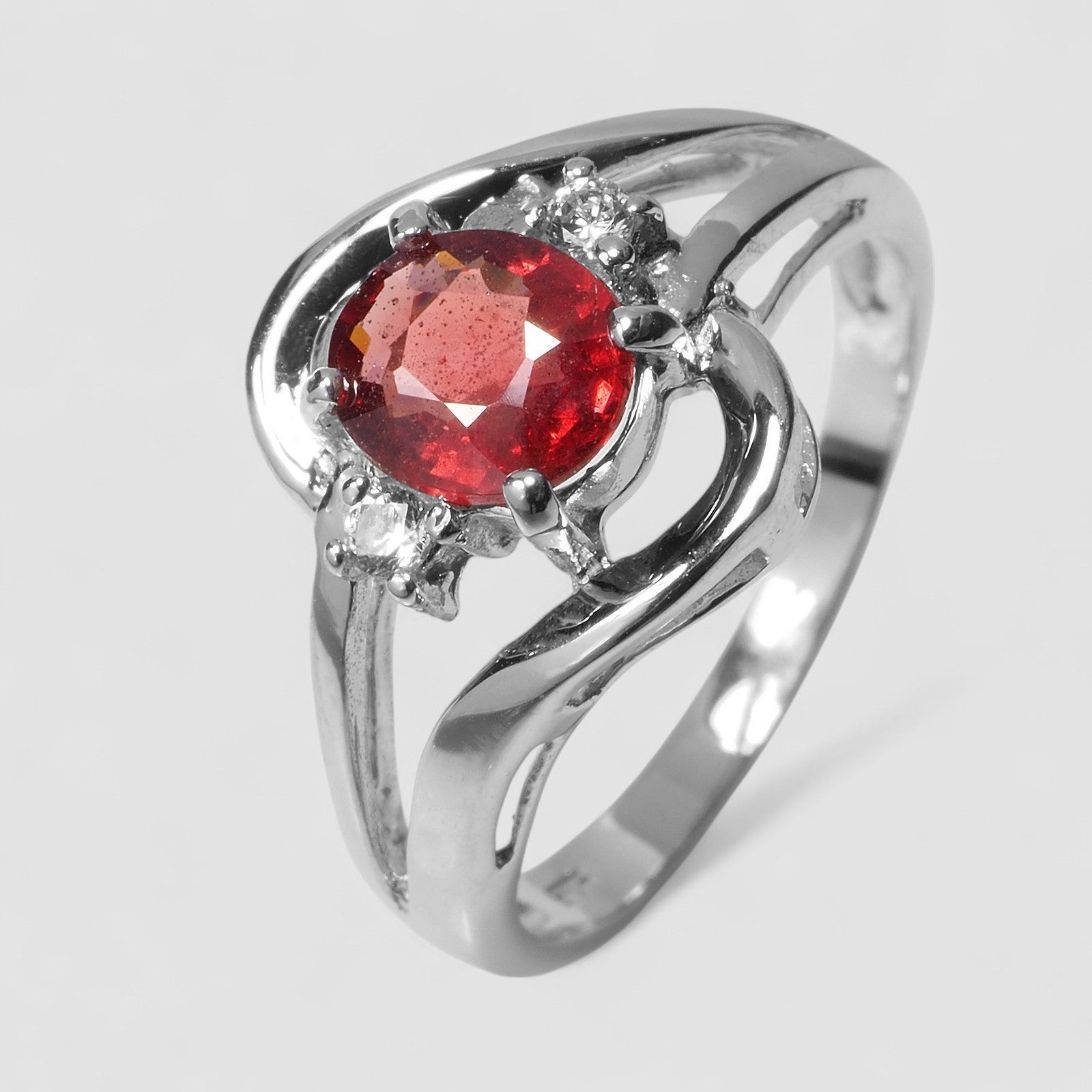 OVAL RED SPINEL 925 STERLING SILVER HANDMADE FINE RING