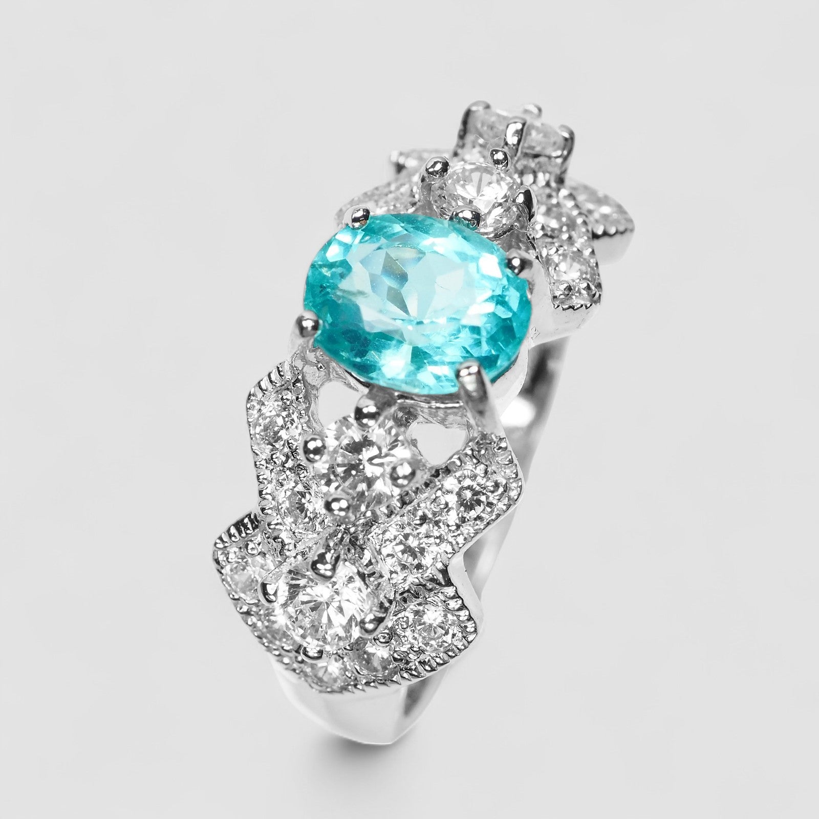 Neon Blue Apatite 925 Sterling Silver Ring