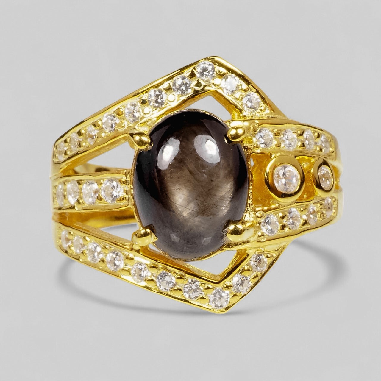 Black Star Sapphire 925 Sterling Silver Ring