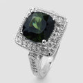 925 Sterling Silver Ring Forest Green Tourmaline