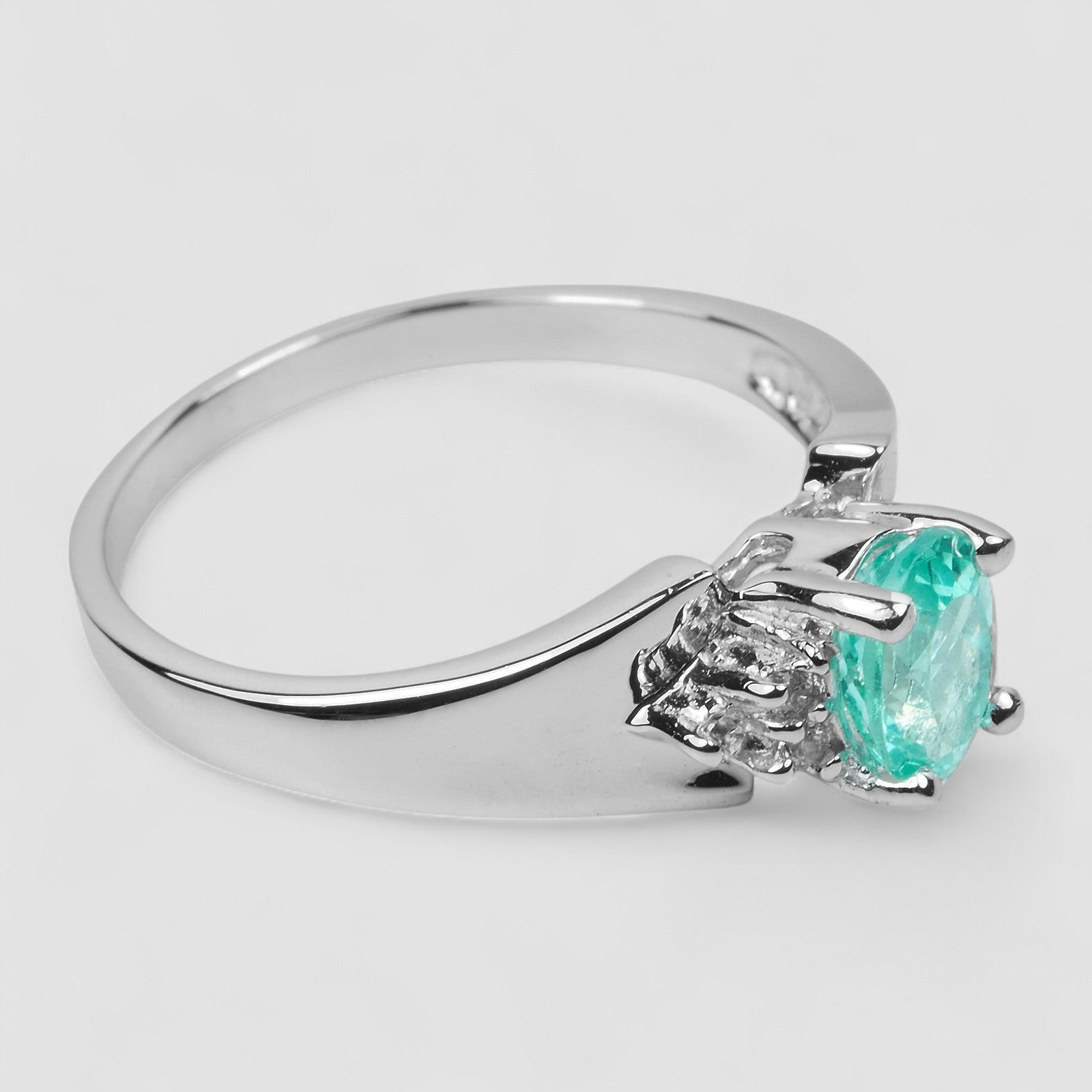Neon Blue Paraiba Tourmaline 925 Sterling Silver Ring