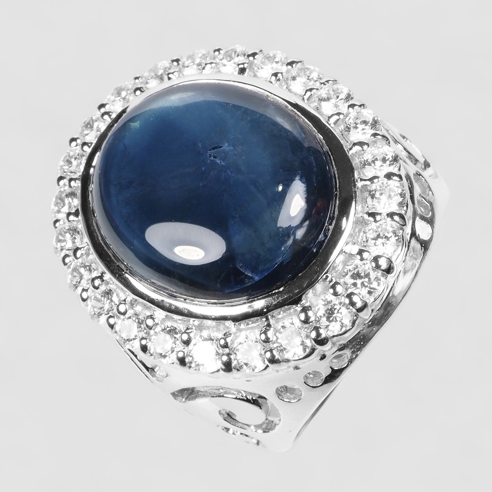 Blue Star Sapphire 925 Sterling Silver Ring