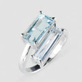 Blue Aquamarine 925 Sterling Silver Ring