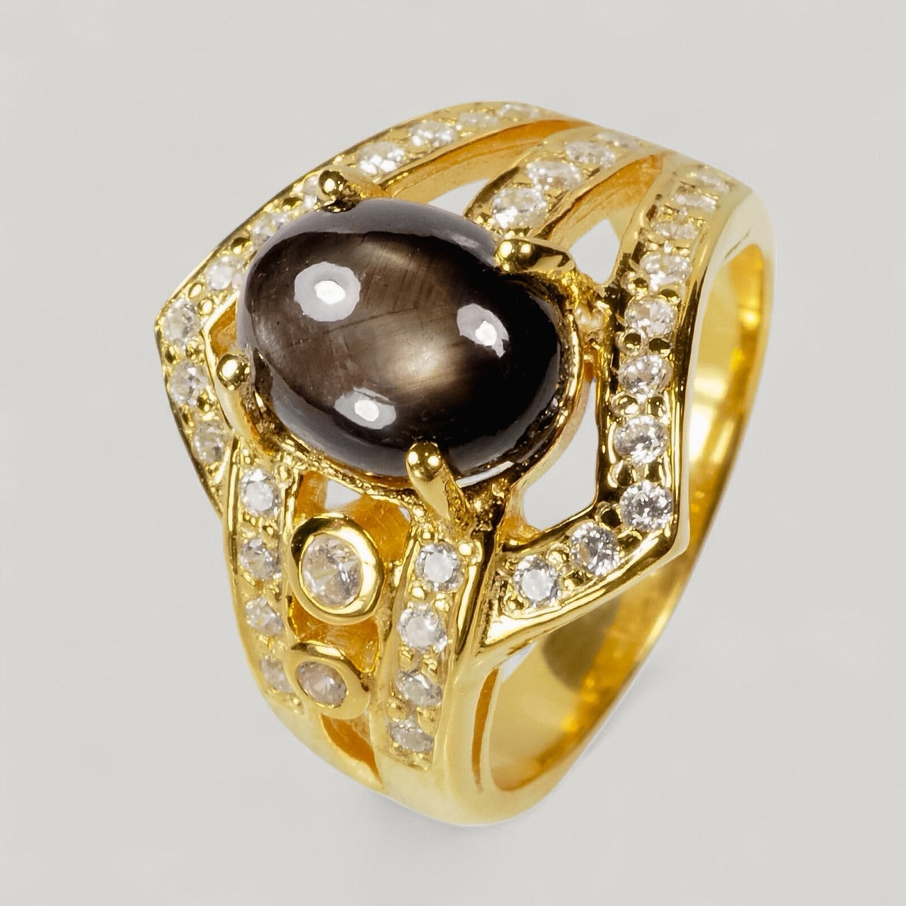 Black Star Sapphire 925 Sterling Silver Ring
