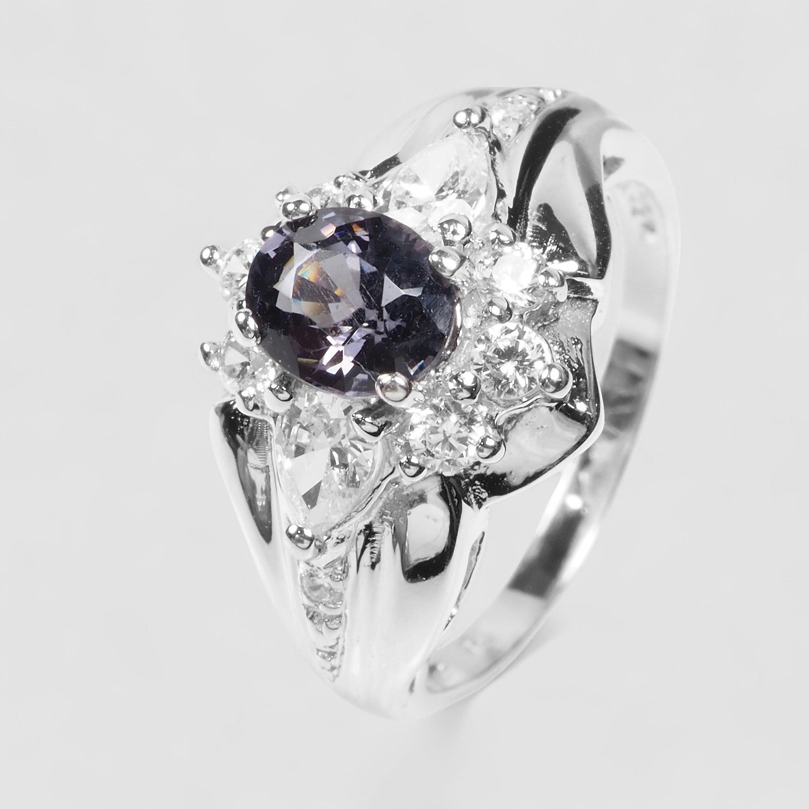 Grey Spinel 925 Sterling Silver Ring