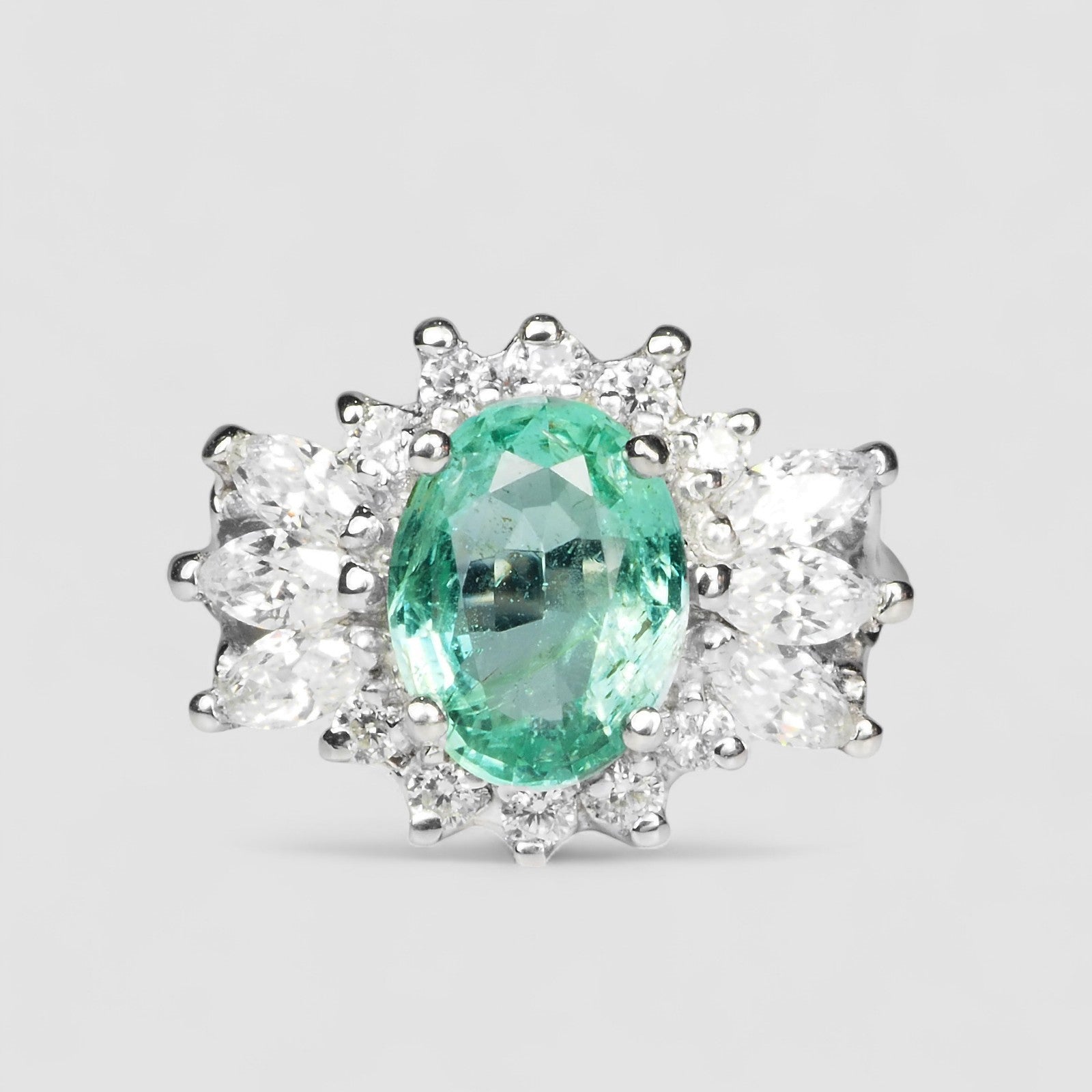 Vivid Green Emerald 925 Sterling Silver Ring