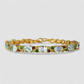 Blue Aquamarine 925 Sterling Silver 24K Gold Bracelets, Dainty Minimalist Everyday Bracelets