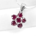 Red Ruby 925 Sterling Silver White Gold Pendants, Minimalist Pendants