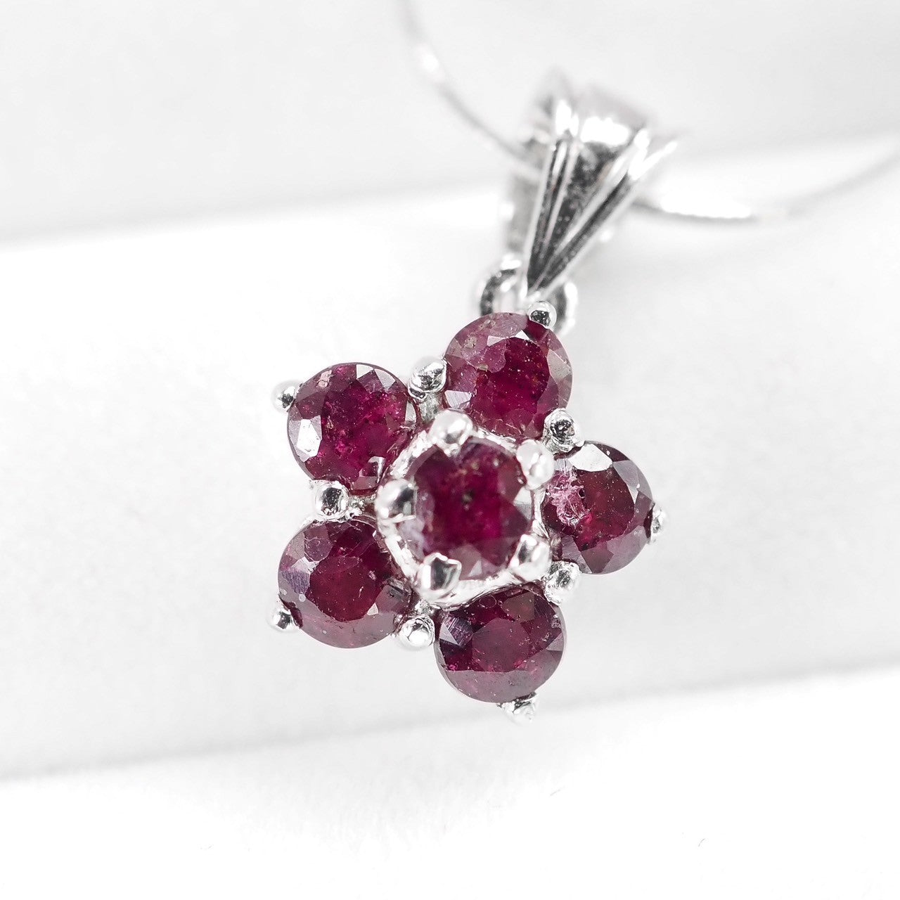 Red Ruby 925 Sterling Silver White Gold Pendants, Minimalist Pendants