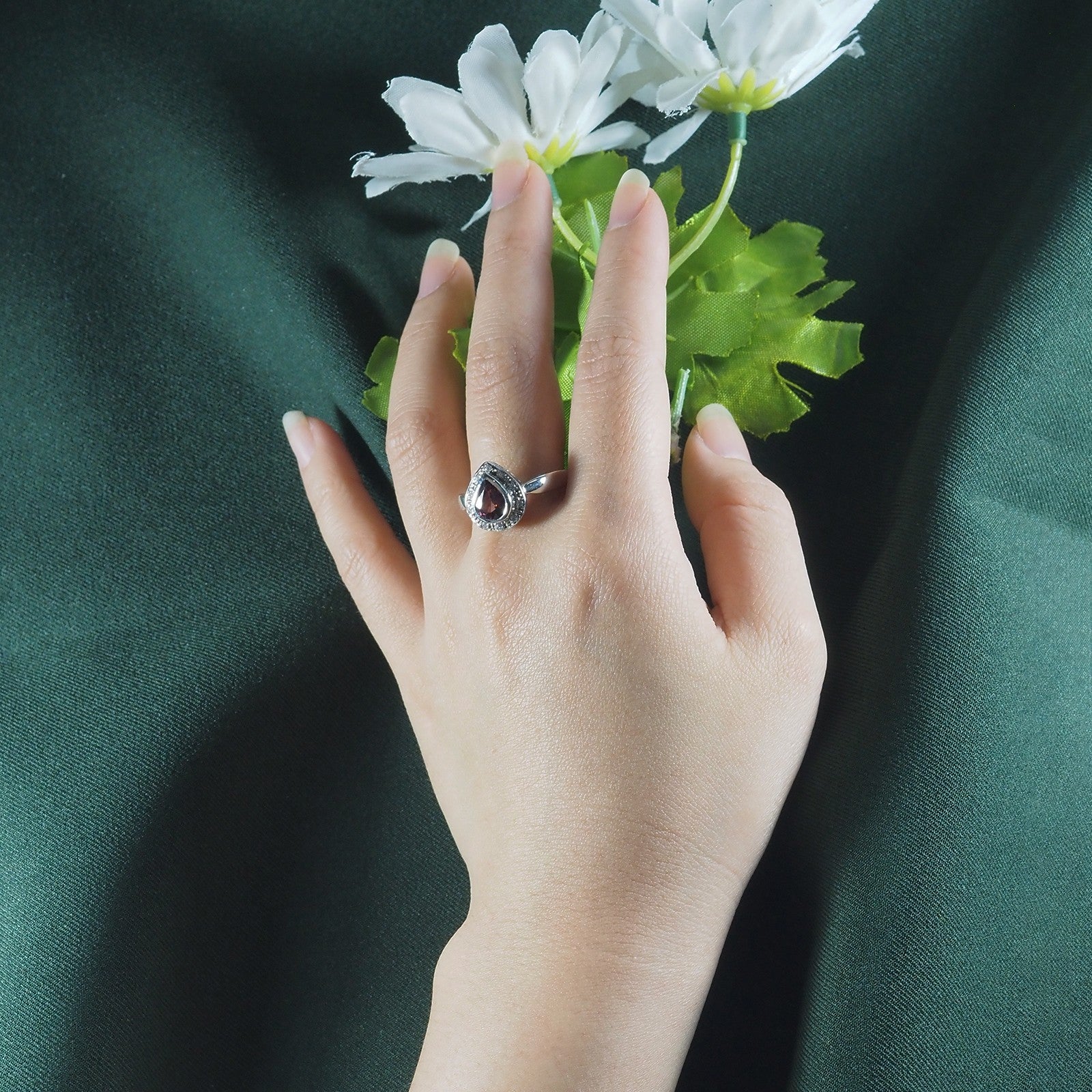 Pink Rhodolite Garnet 925 Sterling Silver Ring