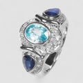 Blue Zircon 925 Sterling Silver Ring
