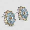 Blue Aquamarine 925 Sterling Silver White Gold Earrings, 925 Unique Gift for Her, Natural Gemstone