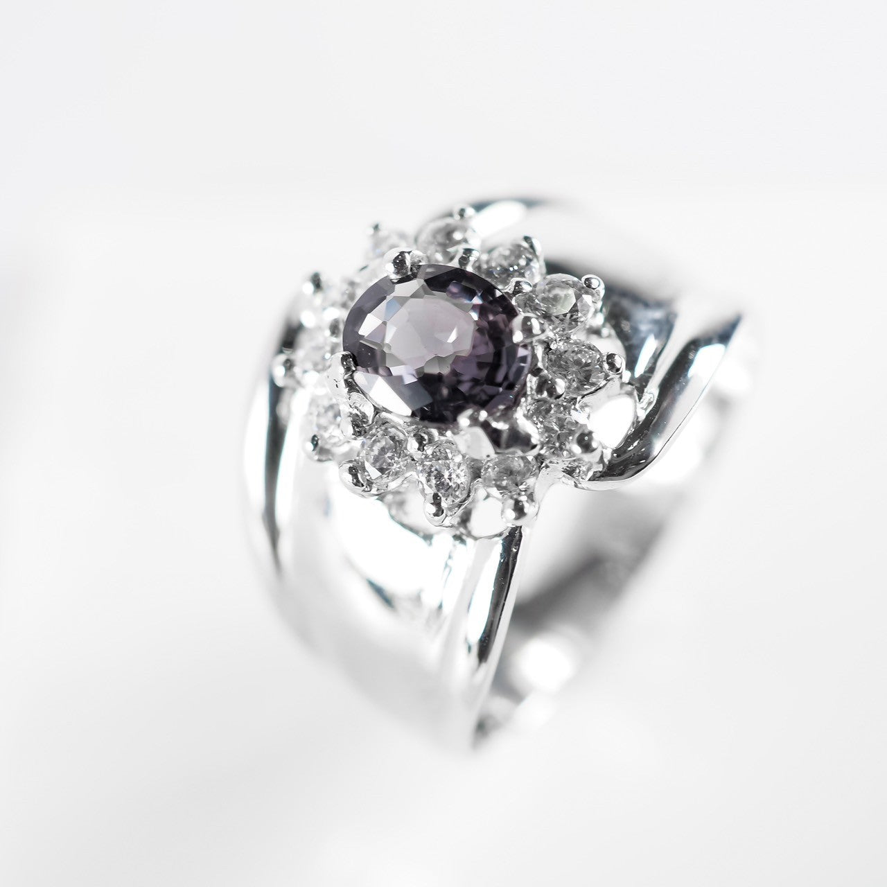 Grey Spinel 925 Sterling Silver Ring