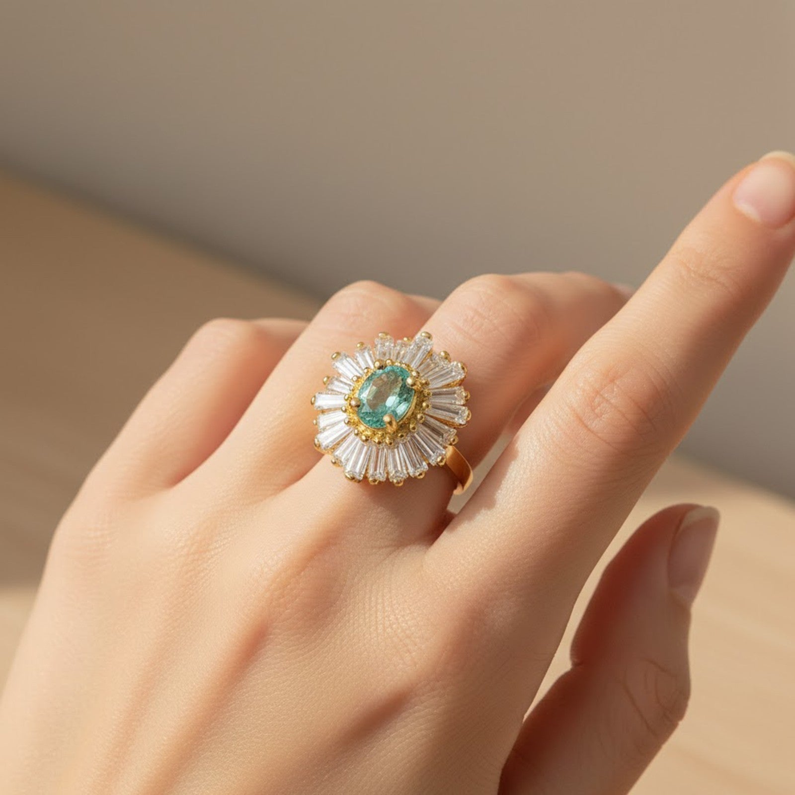Natural Green Emerald 925 Sterling Silver Ring