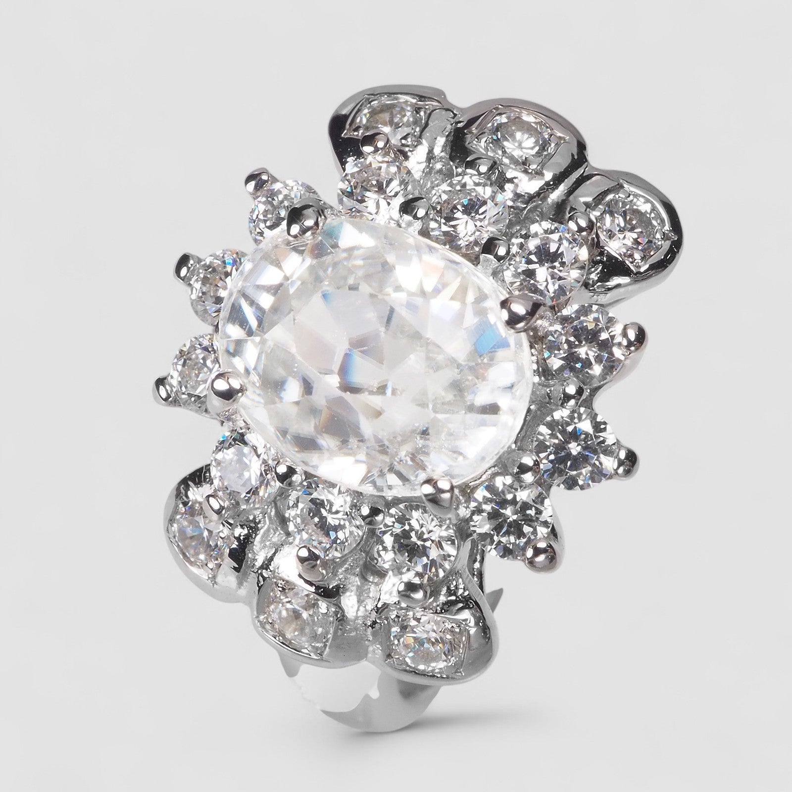 WHITE ZIRCON HANDMADE FINISH FINE RING