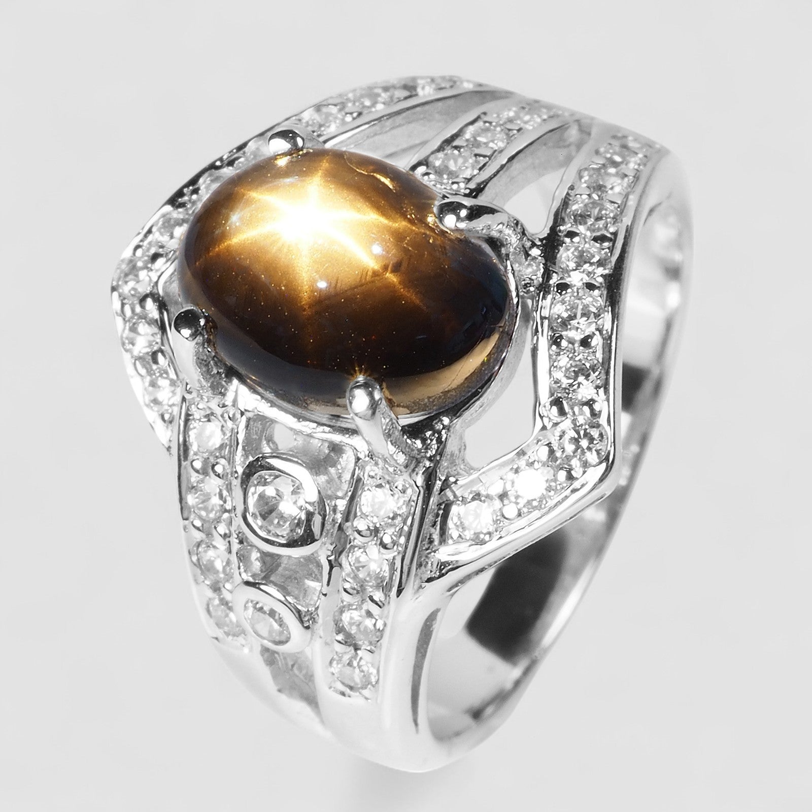 THAILAND BLACK STAR SAPPHIRE 925 STERLING SILVER RING