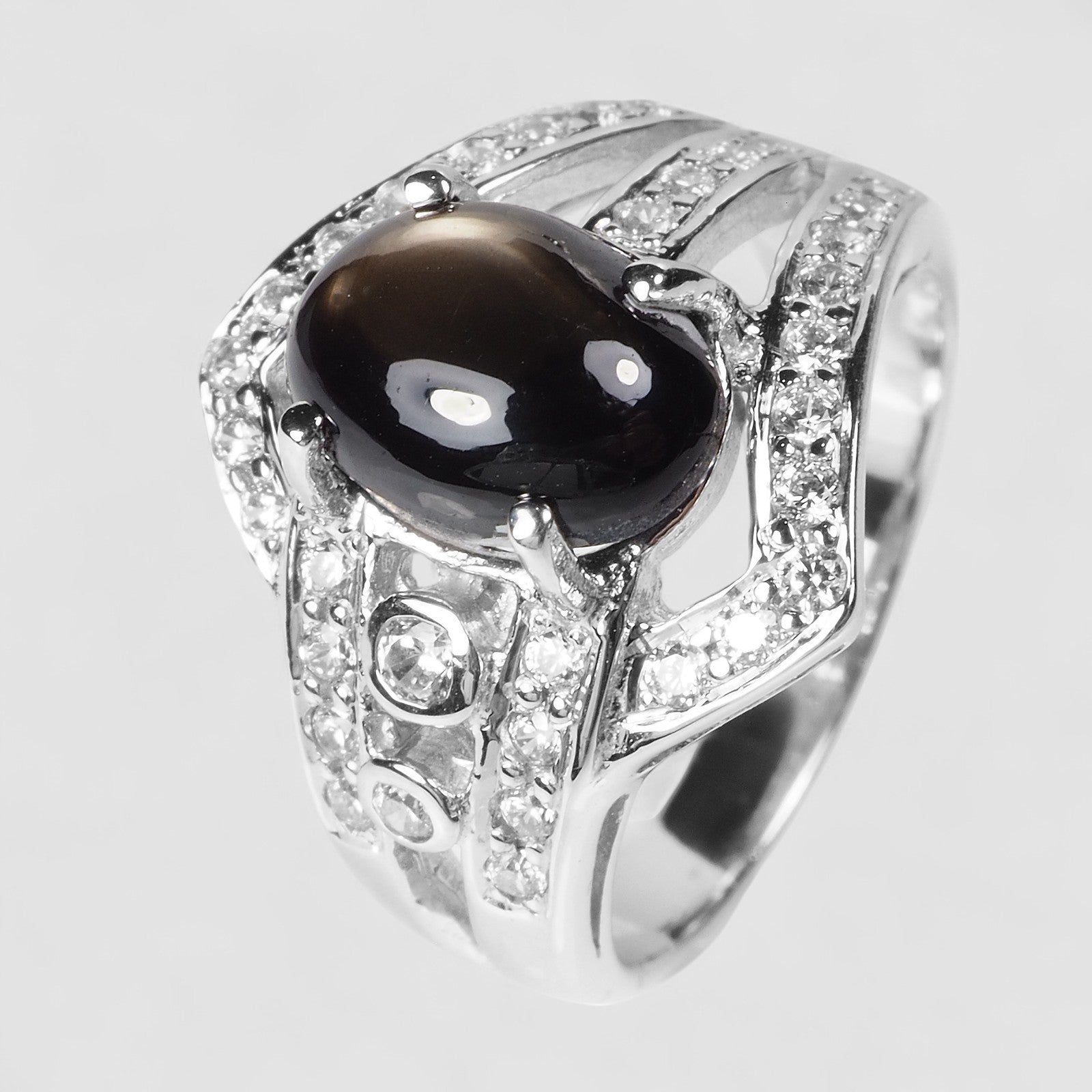THAILAND BLACK STAR SAPPHIRE 925 STERLING SILVER RING
