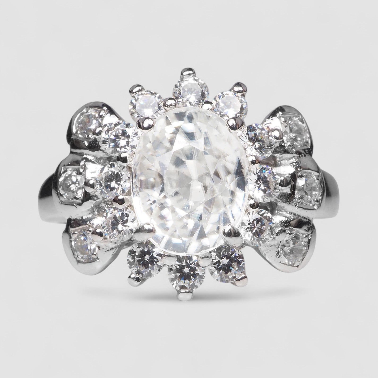 WHITE ZIRCON HANDMADE FINISH FINE RING