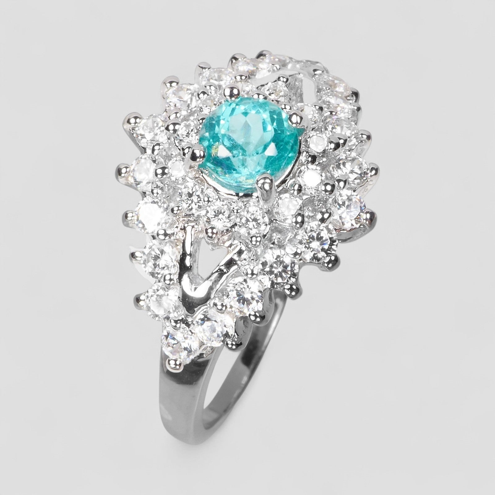 Neon Blue Apatite 925 Sterling Silver Ring