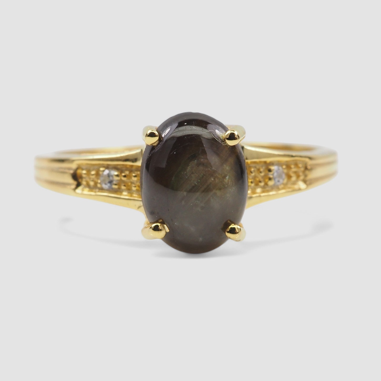 Black Star Sapphire 925 Sterling Silver Ring, Natural Gemstone, Minimalist Ring, Free Resizing
