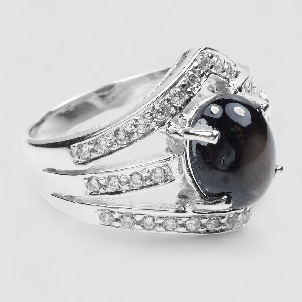 THAILAND BLACK STAR SAPPHIRE 925 STERLING SILVER RING