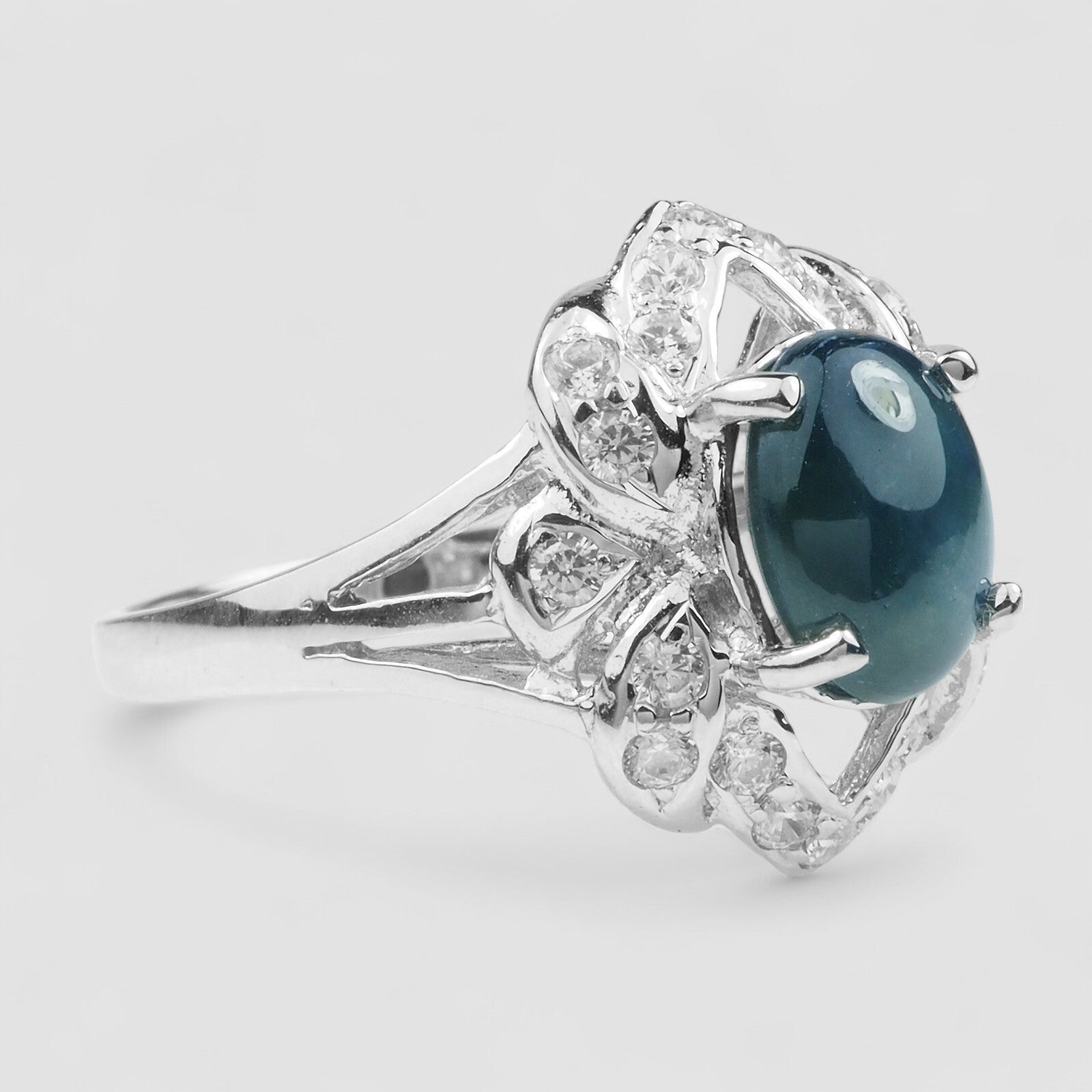 THAILAND 6-RAY BLUE STAR SAPPHIRE 925 STERLING SILVER RINGS