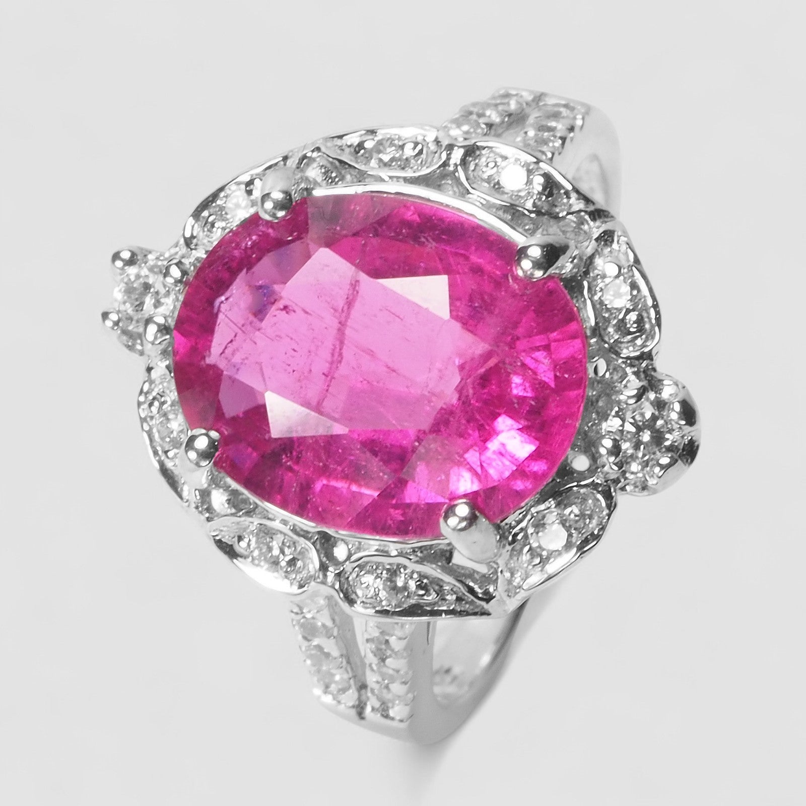 PINK RUBELLITE TOURMALINE 925 STERLING SILVER HANDMADE FINE RING