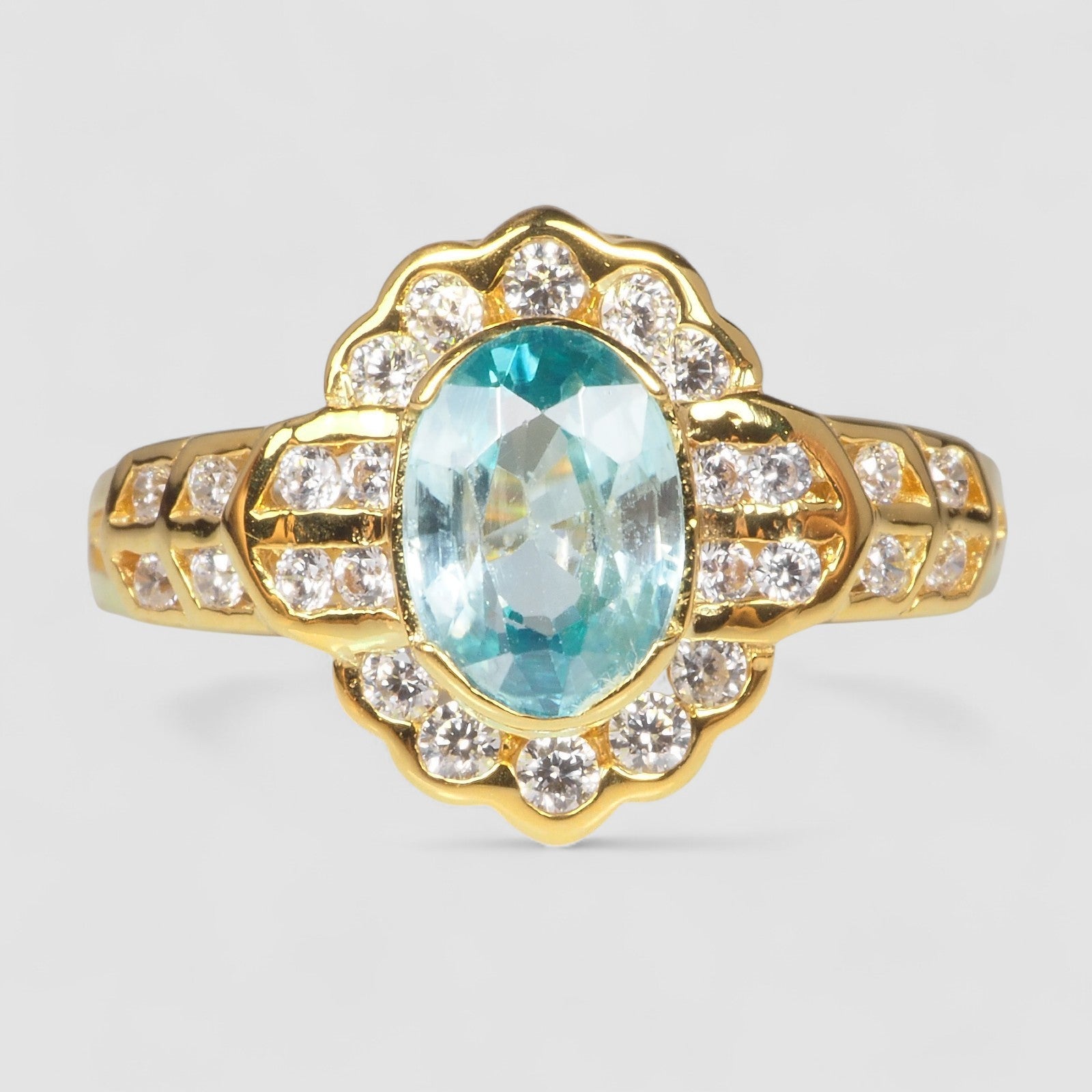 Blue Zircon 925 Sterling Silver Ring