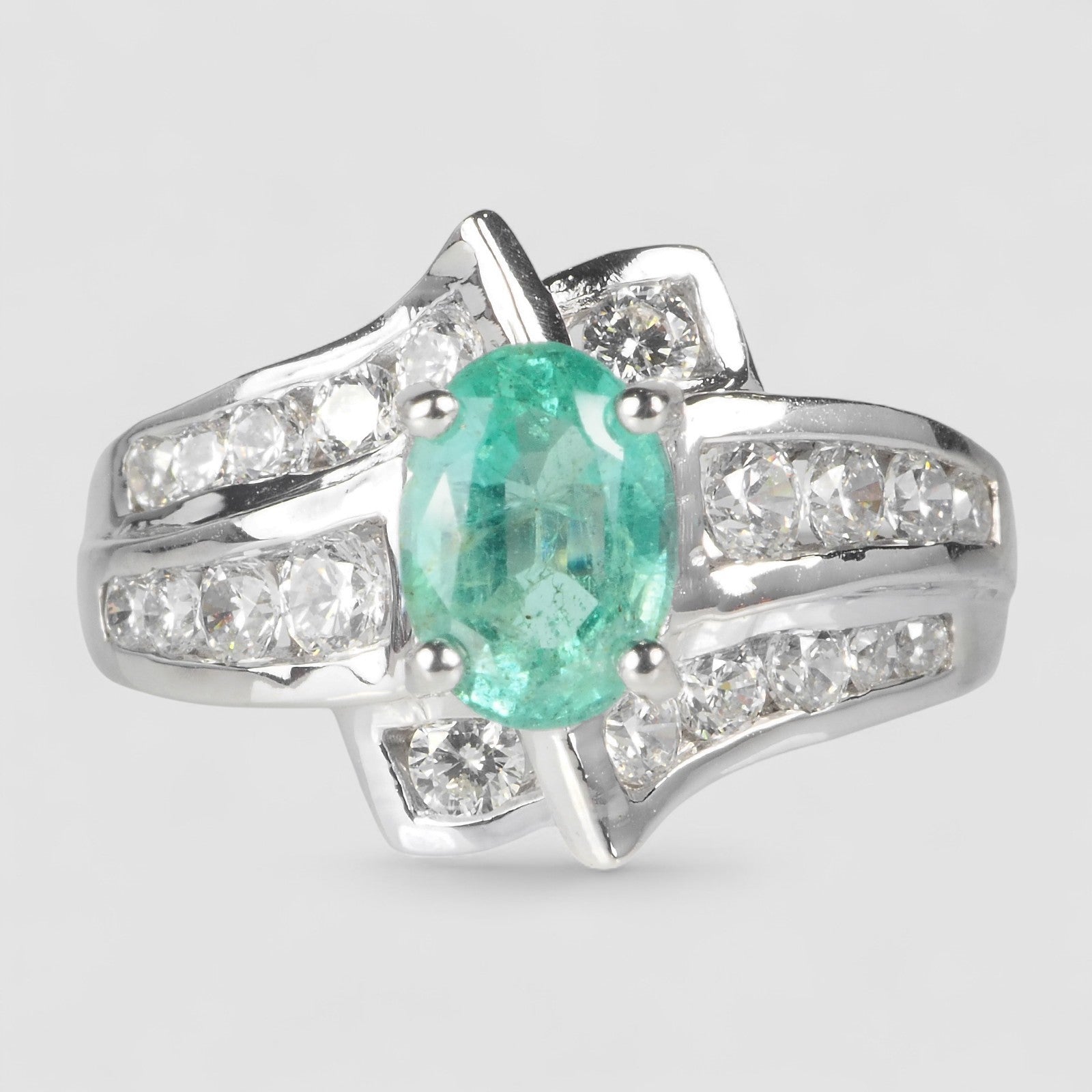 Green Emerald 925 Sterling Silver Ring