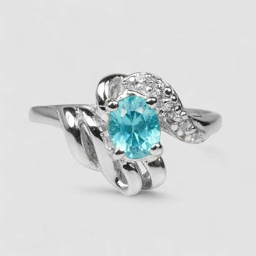 Apatite 925 Sterling Silver Ring, Natural Gemstone, Dainty Stacking