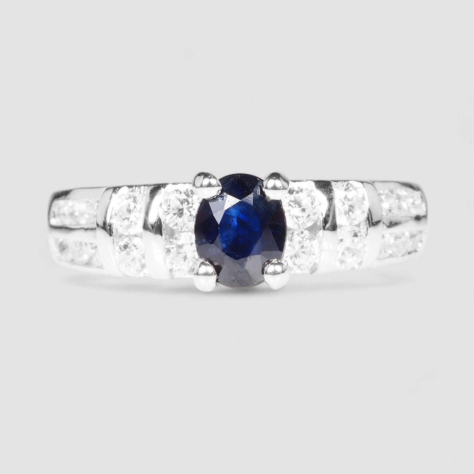 925 Sterling Silver Ring Opulent Blue Sapphire