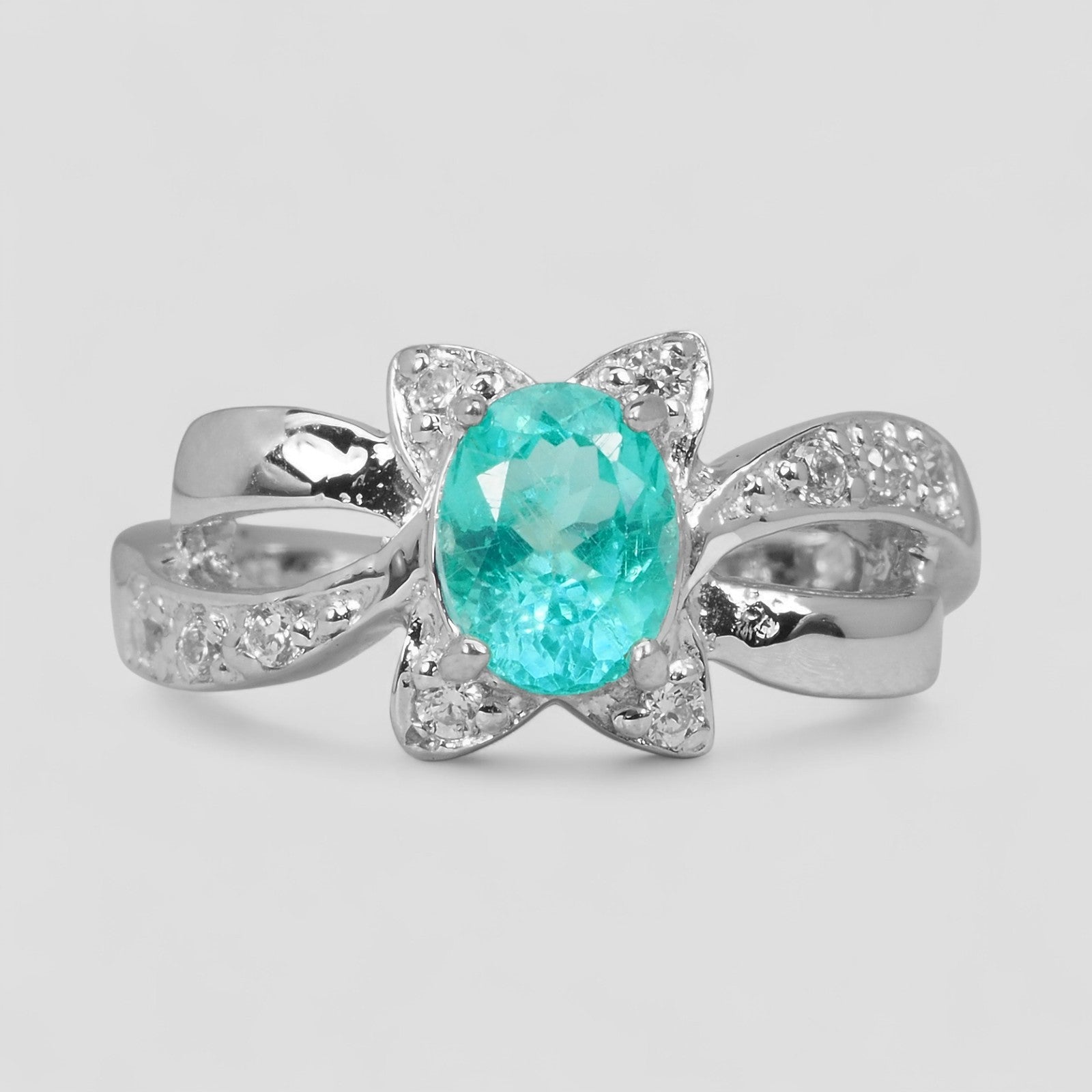 Neon Blue Apatite 925 Sterling Silver Ring