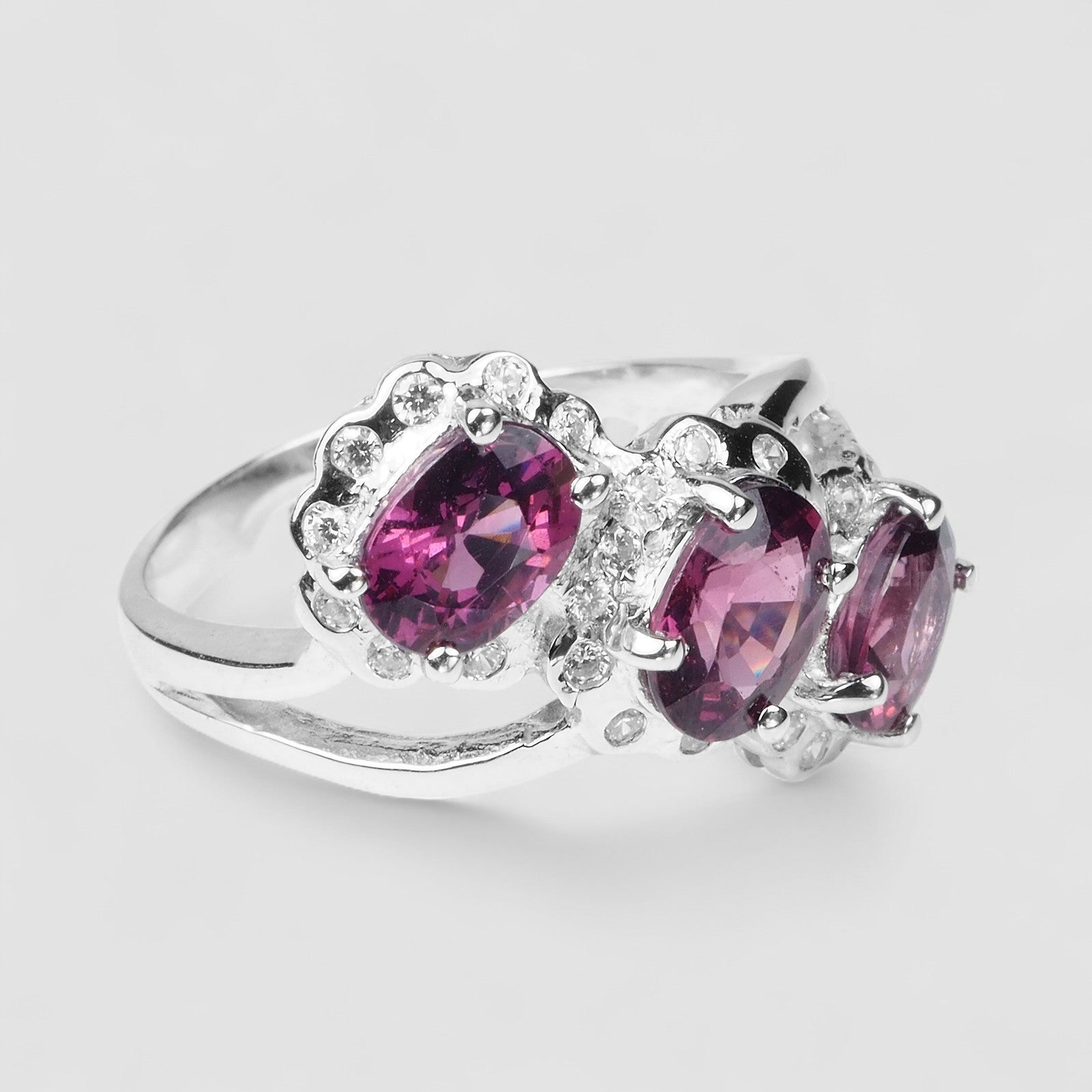 Pink Rhodolite Garnet 925 Sterling Silver Ring