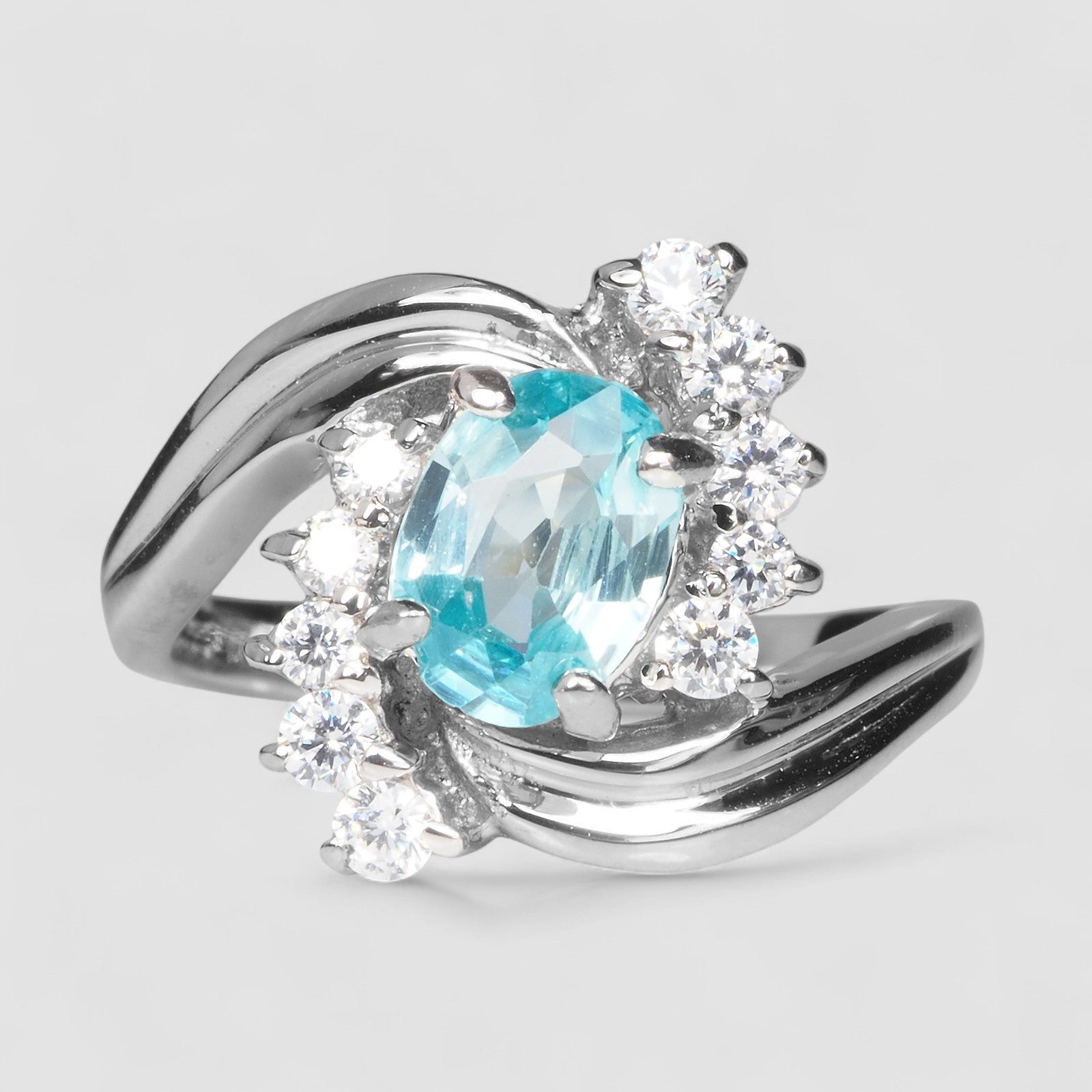 Blue Zircon 925 Sterling Silver Ring