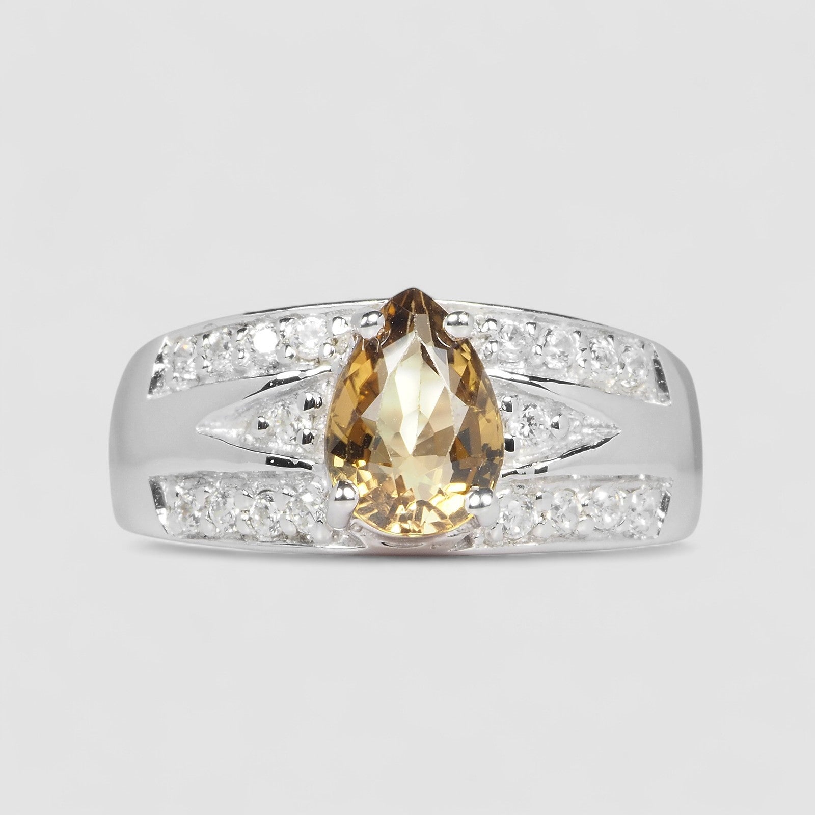 Golden Yellow Tourmaline 925 Sterling Silver Ring