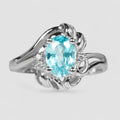 Blue Zircon 925 Sterling Silver Ring