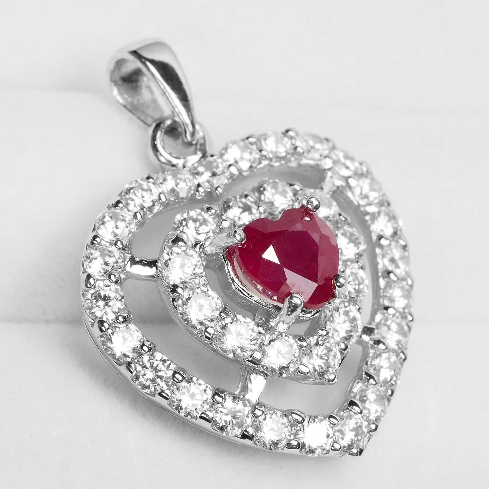 Red Ruby 925 Sterling Silver Pendants