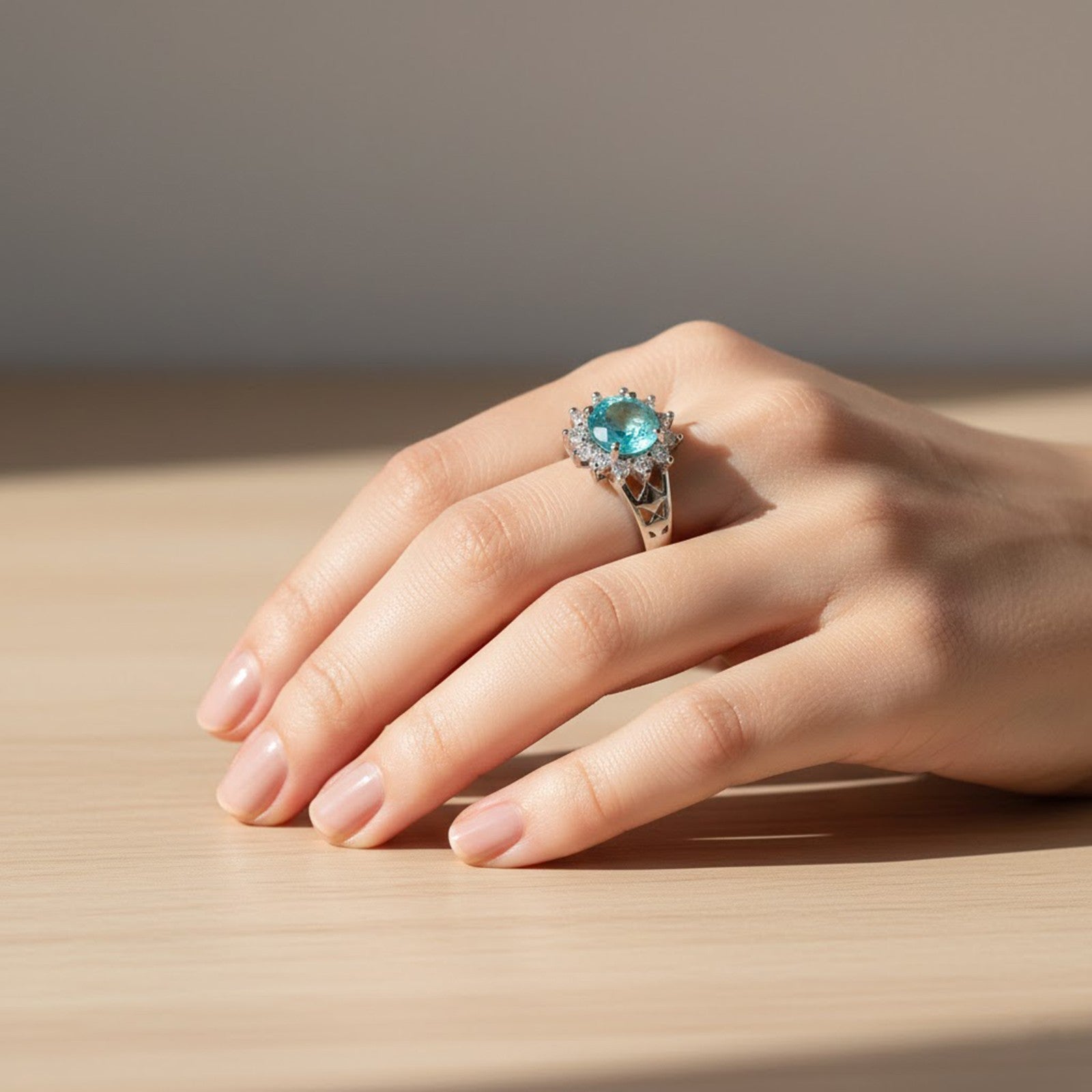 Blue Paraiba Tourmaline 925 Sterling Silver Ring