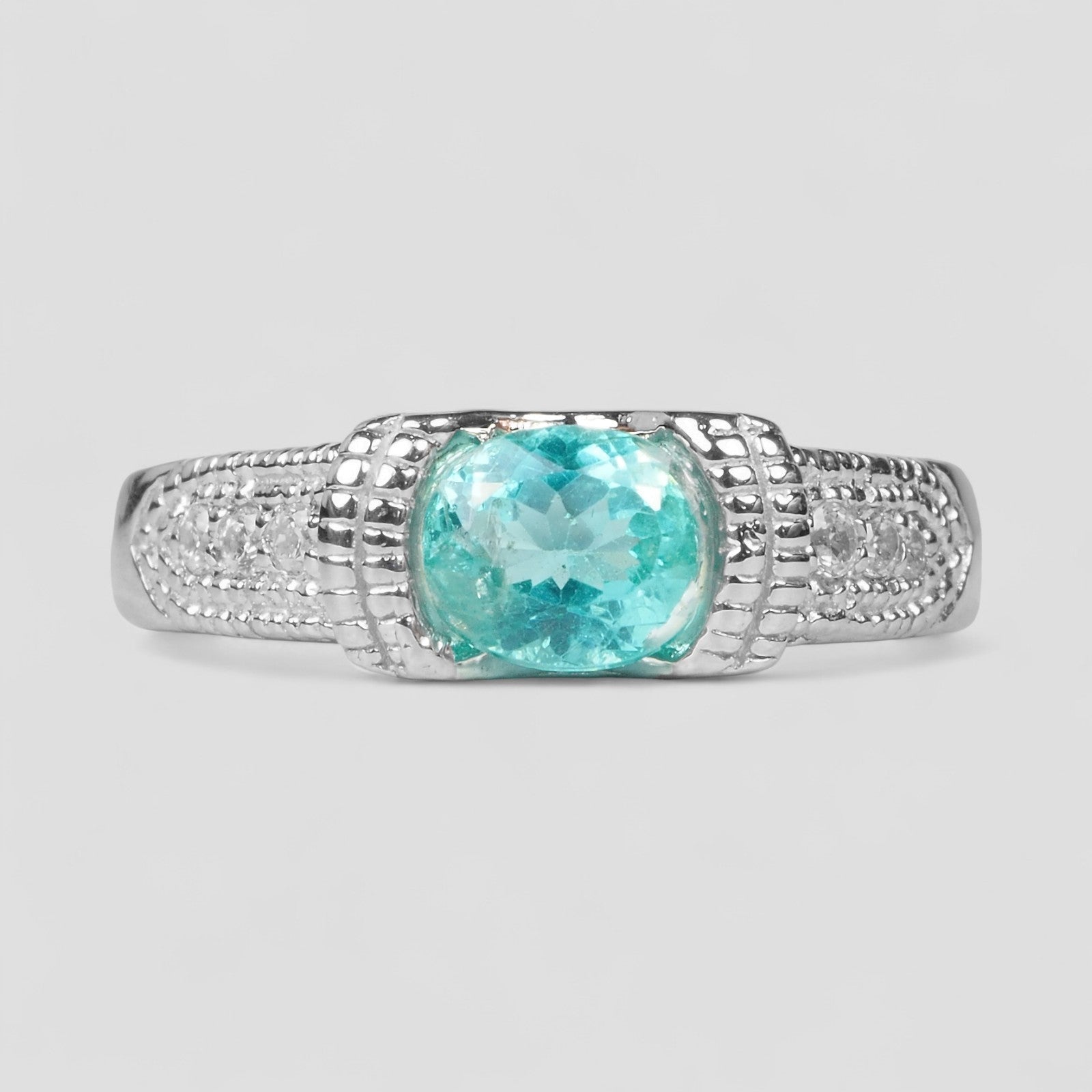 Blue Paraiba Tourmaline 925 Sterling Silver Ring