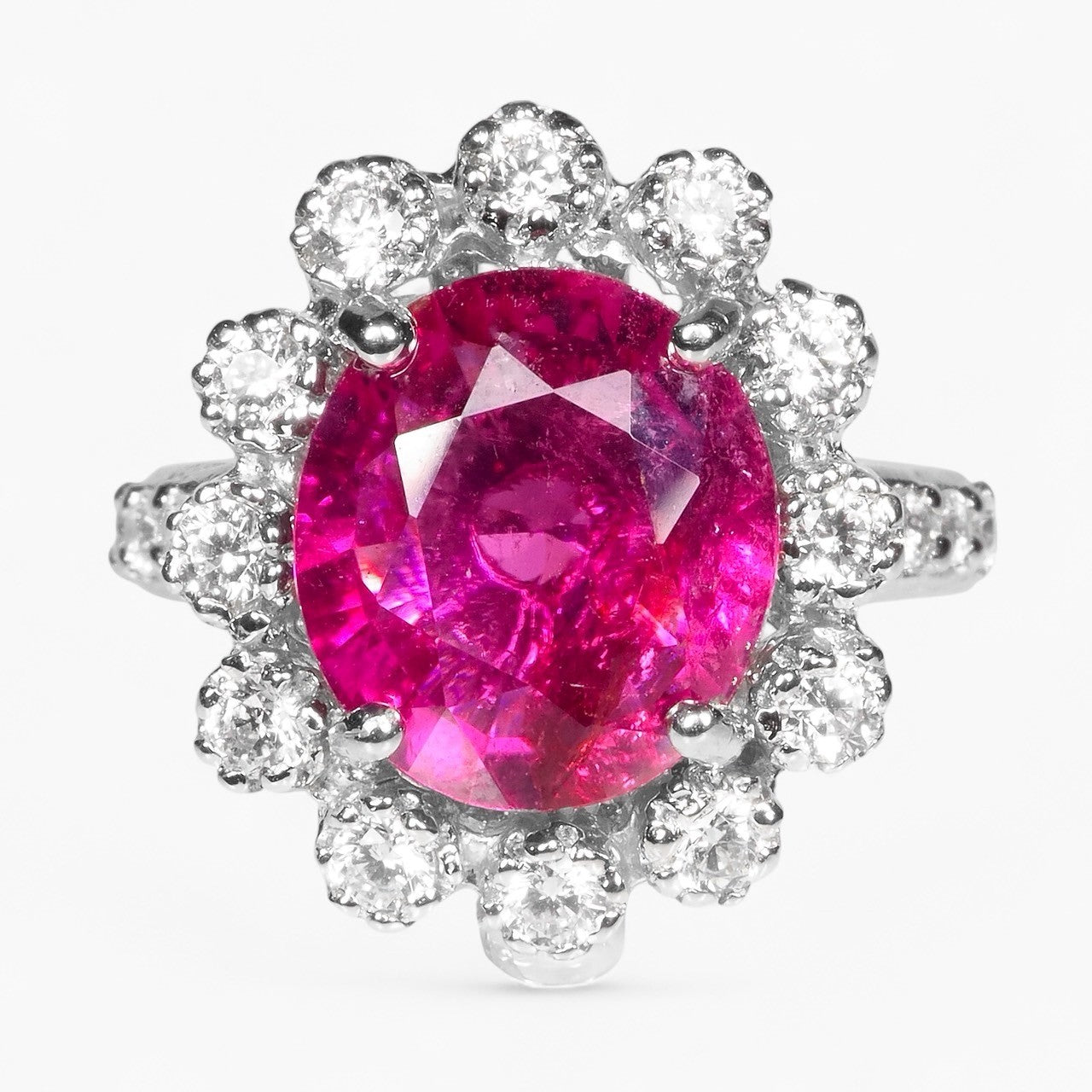 FLORAL PINK RUBELLITE TOURMALINE HANDMADE FINE RING